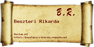 Beszteri Rikarda névjegykártya